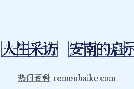 人生采访·安南的启示是什么意思的图片